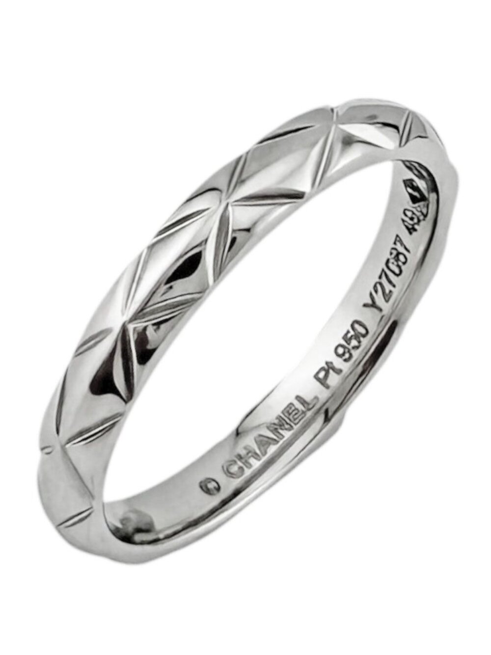Chanel Quilted Ring Platinum